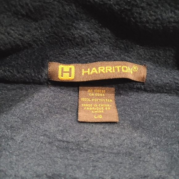 NWOT Harriton men's fleece pullover Quater Zip sz.L navy blue (d7) - Picture 4 of 8